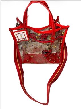 NWT Brighton Celebrate VIP Clear Red Tote Bag Loves & Stars w/ Detachable Strap